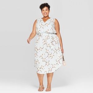 NEW Ava & Viv 3X Blue Floral Sleeveless Dress